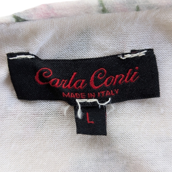 Silk Carla Conti Floral Blouse size Large Made in Italy Fairycore - Picture 6 of 6